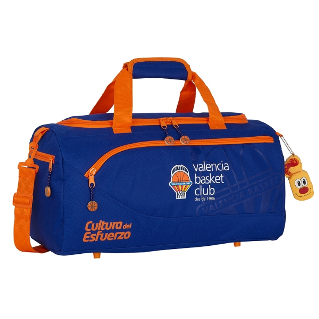 Safta Valencia Basket Bolsa de Deporte - Bandolera Ajustable - Tirador Doble - Bolsillo Frontal - Bolsillos Laterales - Fondo Semirigido - Tacos en Ba 1