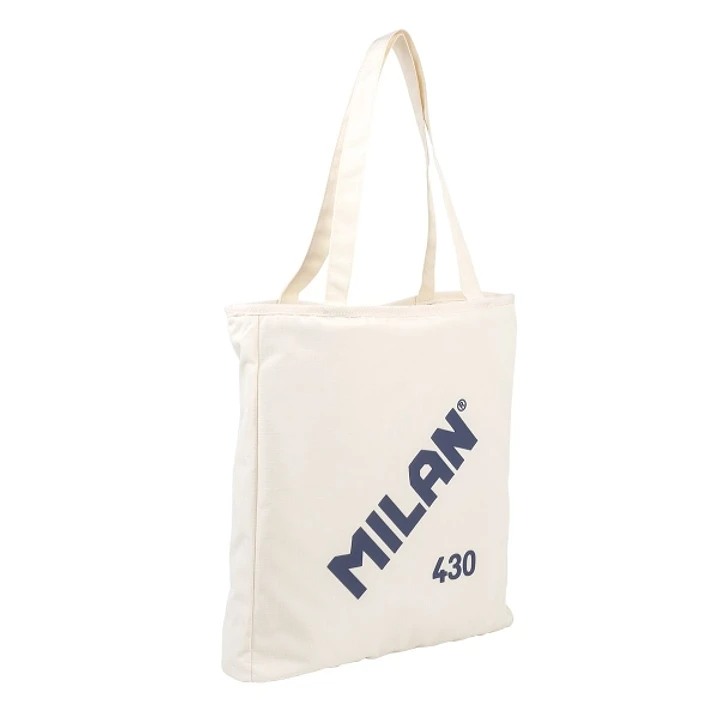 Milan Coleccion 430 Bolso Shopper 7.5L - Tamaño 38x36x6,5cm - Asa Larga 27cm - Tejido 'ripstop' - Color Beige 1