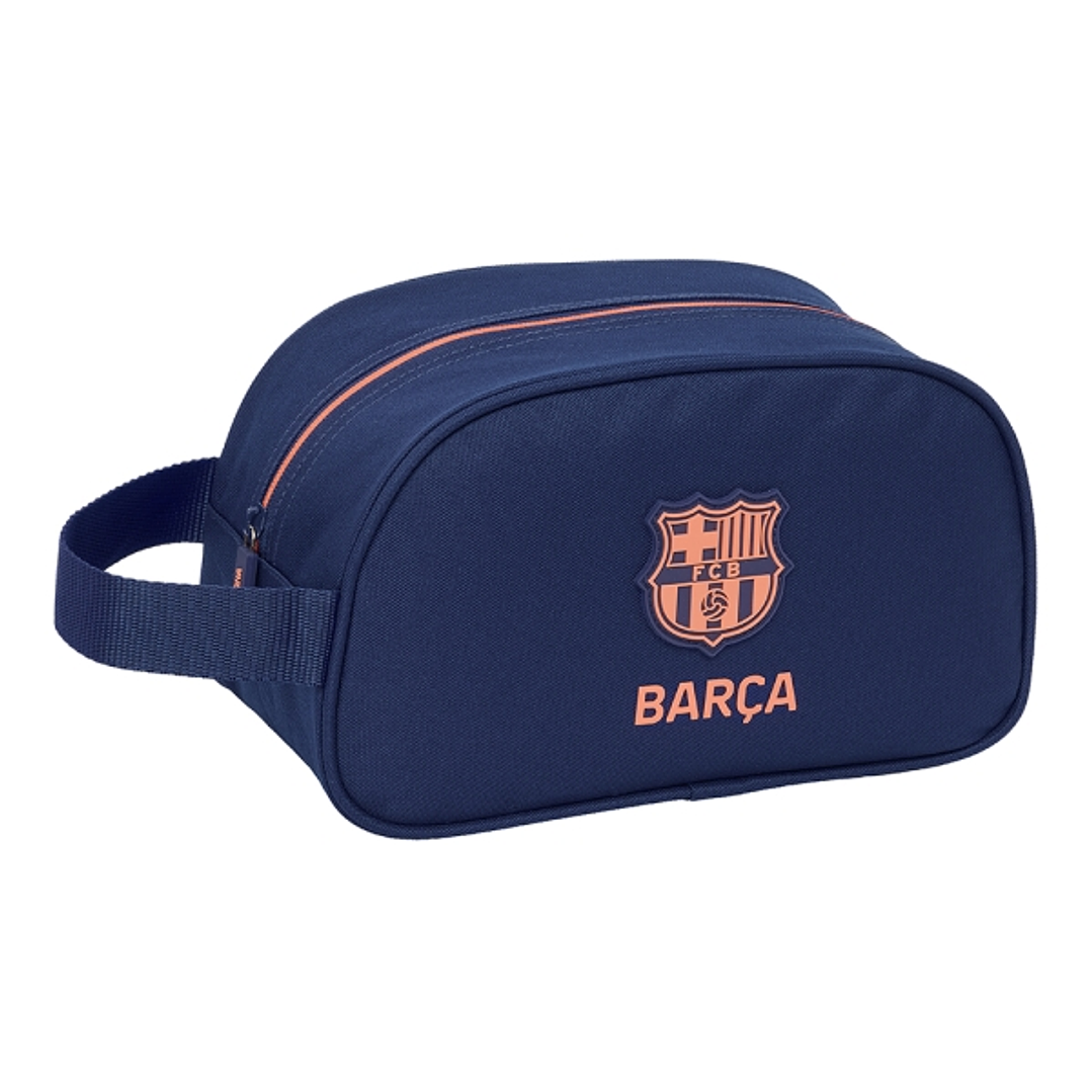 Safta F.C.Barcelona 2ª Equipacion Neceser de 5L - Cremallera - Asa Lateral - Adapatable a Carro - 260x120x150mm - Color Azul Marino 1