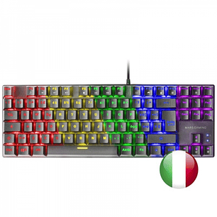 Mars Gaming MK80 Teclado Gaming Mecanico - TKL Compacto - Iluminacion RGB - Teclas Imborrables - Switches Antipolvo - Multiplataforma - Anti-Ghosting 