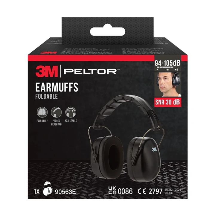 3M Orejeras Auditivas - SNR 30dB - Diadema Plegable - Ajustable - Color Negro 1