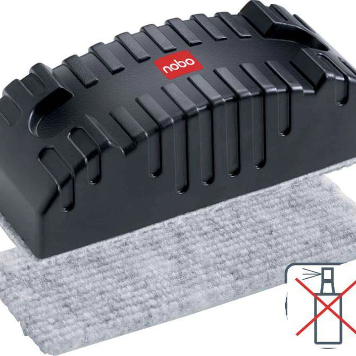 Nobo Borrador Magnetico para Pizarra Blanca - Borra en Seco - Elimina Residuos de Tinta y Suciedad - Color Negro 1