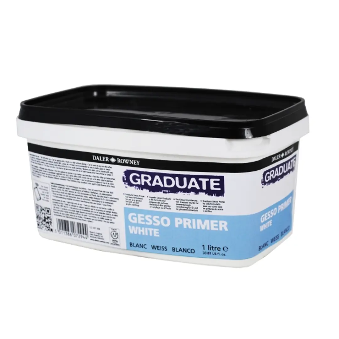 Daler Rowney Graduate Gesso Imprimacion - Bote de Plastico - 1L - Color Blanco 1