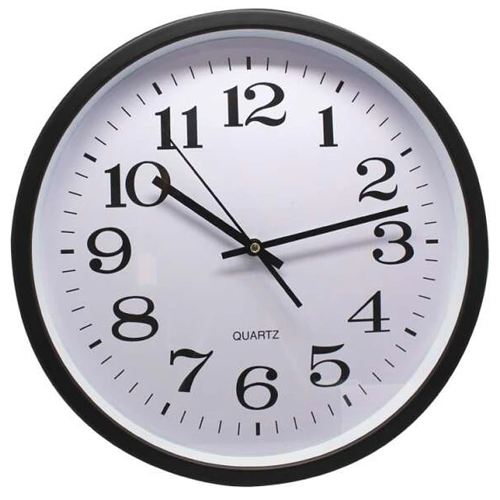 Bismark Reloj Oficina Grande - Lente de Cristal - Manecillas de Aluminio - Esfera de PVC - Color Negro 1