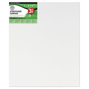Daler Rowney Simply Pack de 3 Bastidores Entelados- 50x60cm - Imprimacion Triple - Grano Medio - 100% Algodon sin Acido - 250g - Color Blanco