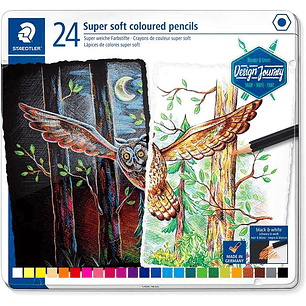 Staedtler Super Soft 149C Pack de 24 Lapices de Colores - Mina Extra Suave - Colores Surtidos