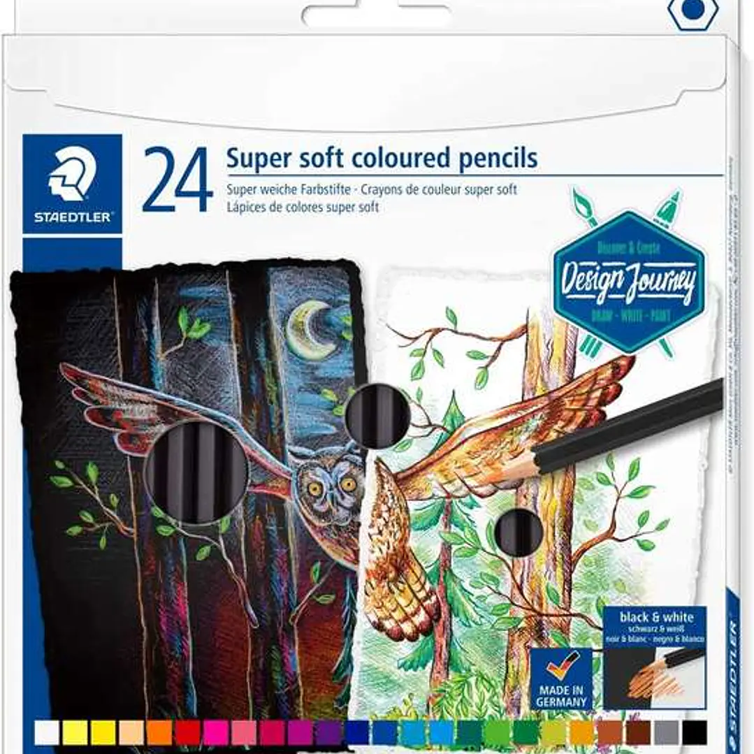 Staedtler Super Soft 149C Pack de 24 Lapices de Colores - Mina Extra Suave - Colores Surtidos 1