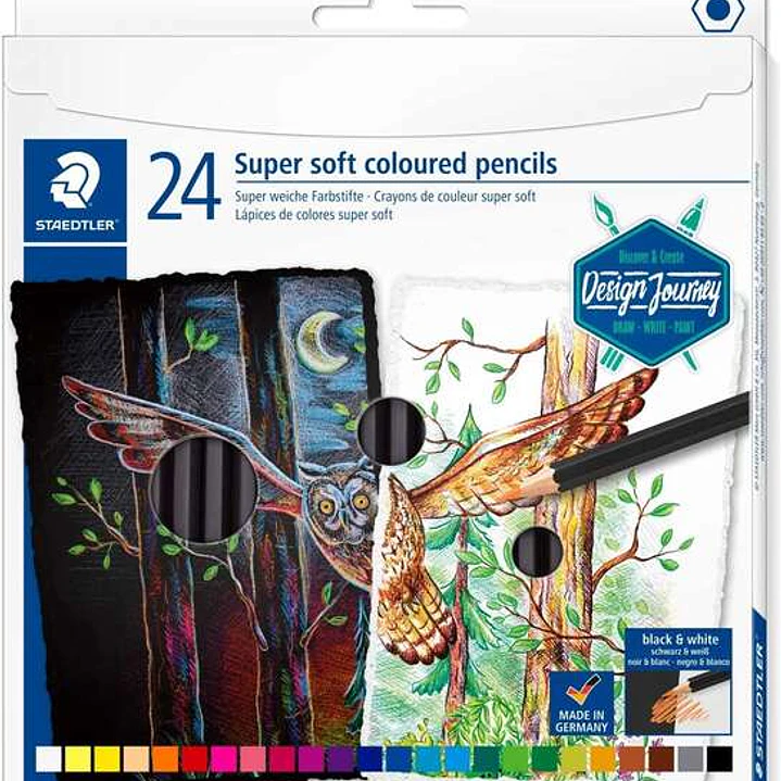 Staedtler Super Soft 149C Pack de 24 Lapices de Colores - Mina Extra Suave - Colores Surtidos 1