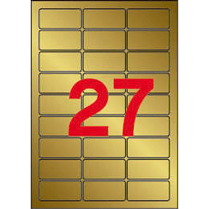 Apli Etiquetas Metalizadas Oro 63.5 x 29.6mm 20 Hojas