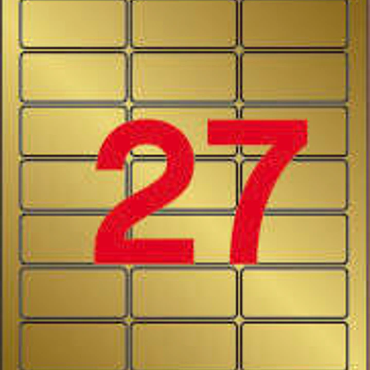 Apli Etiquetas Metalizadas Oro 63.5 x 29.6mm 20 Hojas 1