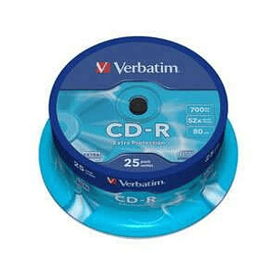 Verbatim CD-R 52x 700MB (Tarrina 25 Uds)