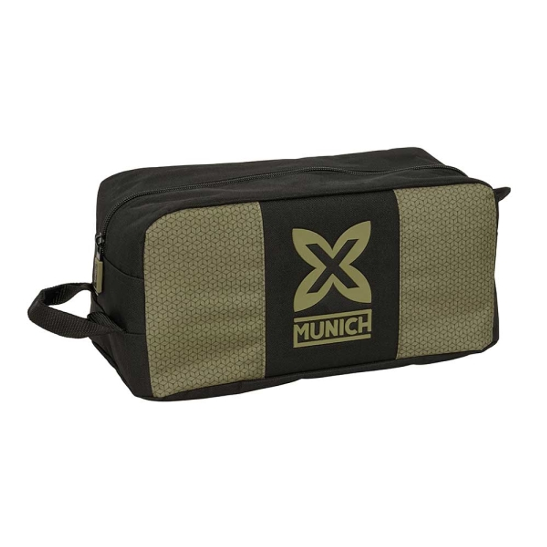 Safta Munich West Zapatillero - Asa Lateral - 9L - 340x180x150mm - Color Negro y Verde 1