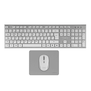 Tacens Zenith Combo Pack Inalabrico de Teclado Completo + Raton y Alfombrilla - Disposicion QWERTY ES - Teclas Silenciosas de Perfil Bajo - Sensor de 