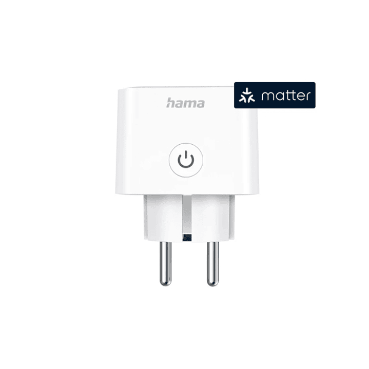 Hama Enchufe WLAN Inteligente - WiFi - IP20 - Compatible con Asistente de Voz - Monitor Energia - Control con App - 7.7x5.5x5.5cm - Color Blanco 1
