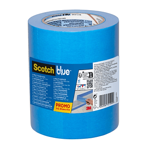 Scotchblue Pack de 3 Cintas de Enmascarar 48mm x 41m - 100% PEFC - Multisuperficie - Color Azul