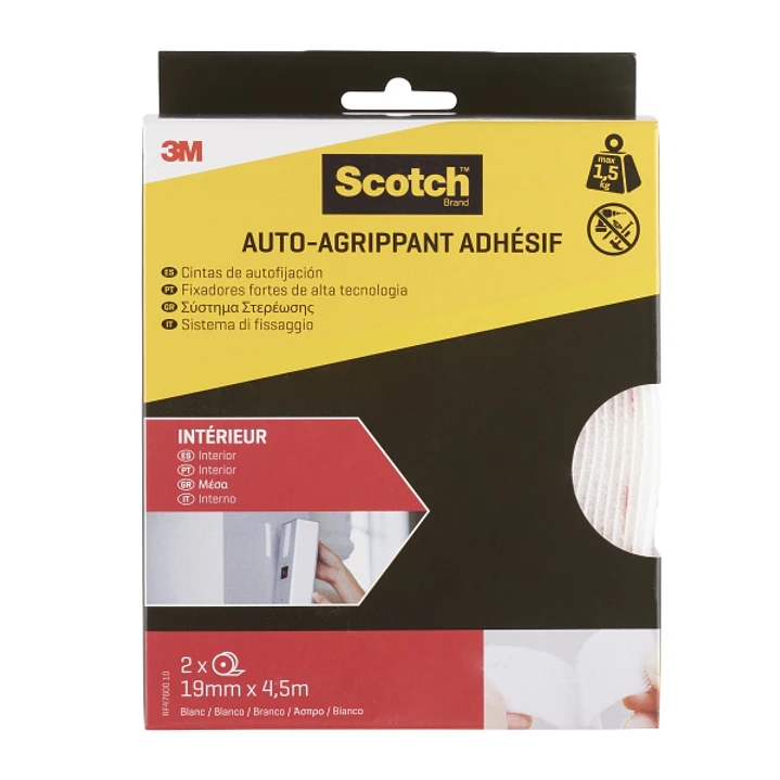 Scotch Cierres Adhesivos Reposicionables - 19mm x 4.5m - Uso en Interior - Color Blanco 1