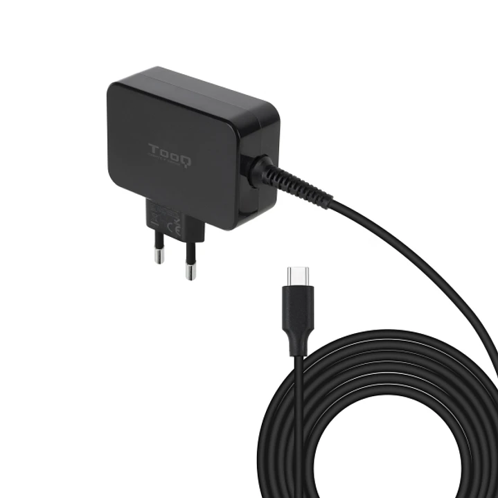 Tooq Cargador de Portatil GaN USB-C/PD 45W - Cable de 1.80m - Color Negro 1