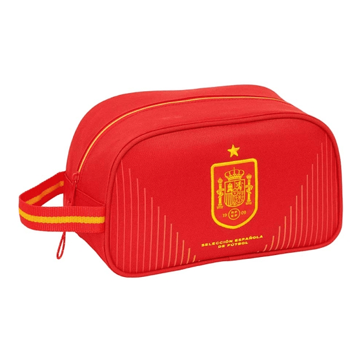 Safta Seleccion Española de Futbol Neceser de 5L - Cremallera - Asa Lateral - Adapatable a Carro - 260x120x150mm - Color Rojo 1