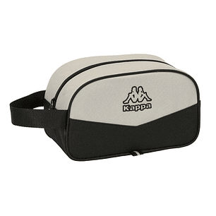 Safta Kappa Grey Neceser de 5L - Cremallera - Asa Lateral - Adapatable a Carro - 260x120x150mm - Color Negro y Gris