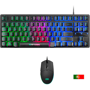Mars Gaming Combo Gaming MCPTKL - Teclado TKL y Raton Ligero - Iluminacion RGB Breathing & Flow - Tecnologia H-Mech - Hasta 3200 DPI - Switches Mecani