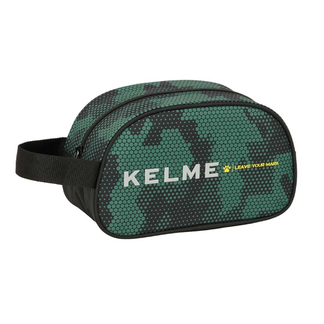 Safta Kelme Camo Neceser de 5L - Cremallera - Asa Lateral - Adapatable a Carro - 260x120x150mm - Color Verde Camuflaje 1
