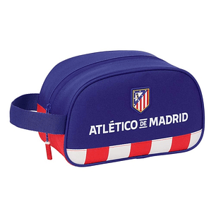 Safta Atletico de Madrid Neceser de 5L - Cremallera - Asa Lateral - Adapatable a Carro - 260x120x150mm - Color Azul Marino