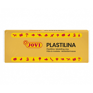 Jovi Caja de 15 Pastillas de Plastilina 150gr - 100% Vegetal - Muy Moldeable - No Se Seca - Sin Gluten - Inocua y No Toxica - Color Amarillo Oscuro