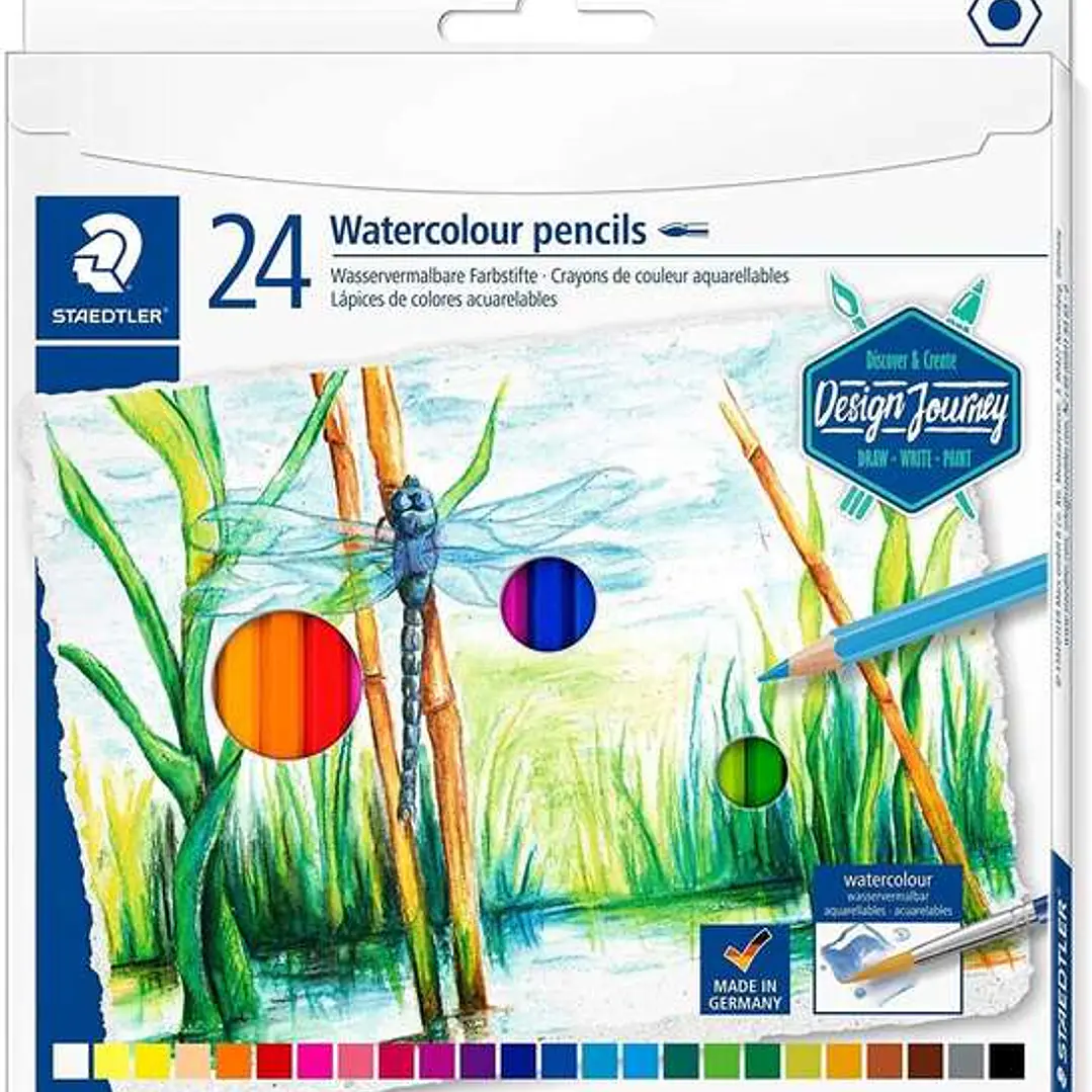 Staedtler 146 10C Pack de 24 Lapices de Colores Acuarelables - Resistentes a la Rotura - Colores Surtidos 1