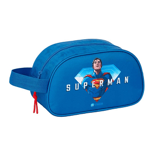 Safta Superman Neceser de 5L - Cremallera - Asa Lateral - Adapatable a Carro - 260x120x150mm - Color Azul Oscuro