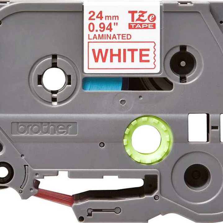 Brother TZe252 Cinta Laminada Original de Etiquetas - Texto rojo sobre fondo blanco - Ancho 24mm x 8 metros 1
