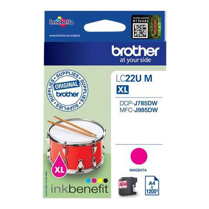 Brother LC22U Magenta Cartucho de Tinta Original - LC22UMBP 1