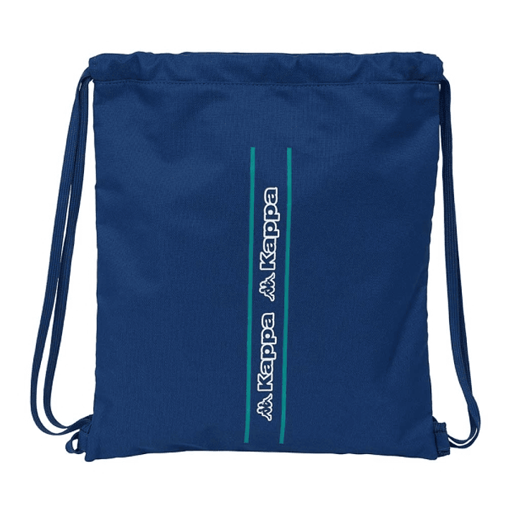 Safta Kappa Marino Saco Plano - Bolsillo con Cremallera - Cierre con Cordones - 5L - Ligero y Portatil - 350x10x400mm - Color Azul Marino 1