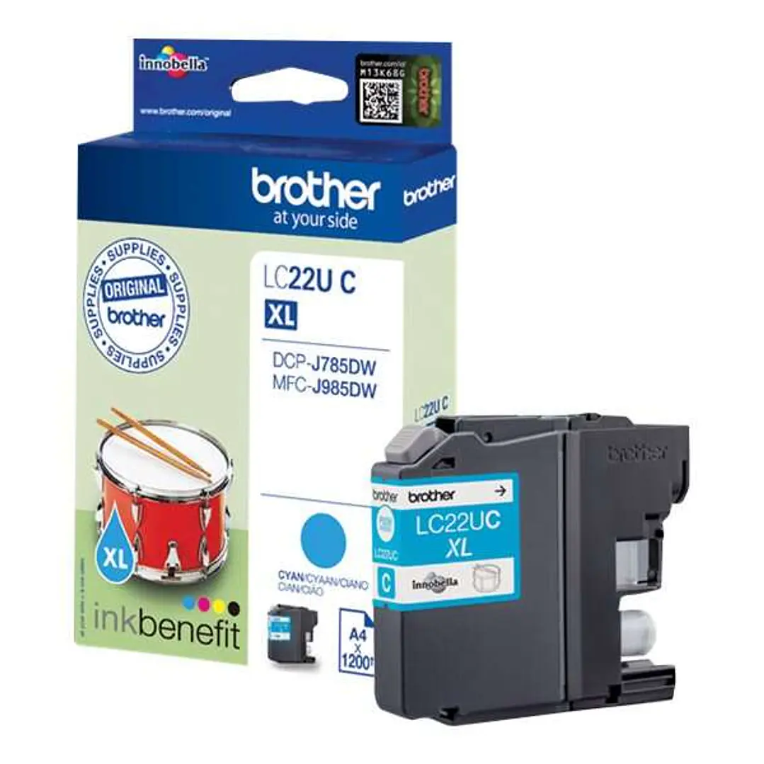 Brother LC22U Cyan Cartucho de Tinta Original - LC22UCBP 1