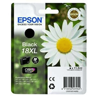 Epson T1811 (18XL) Negro Cartucho de Tinta Original - C13T18114012