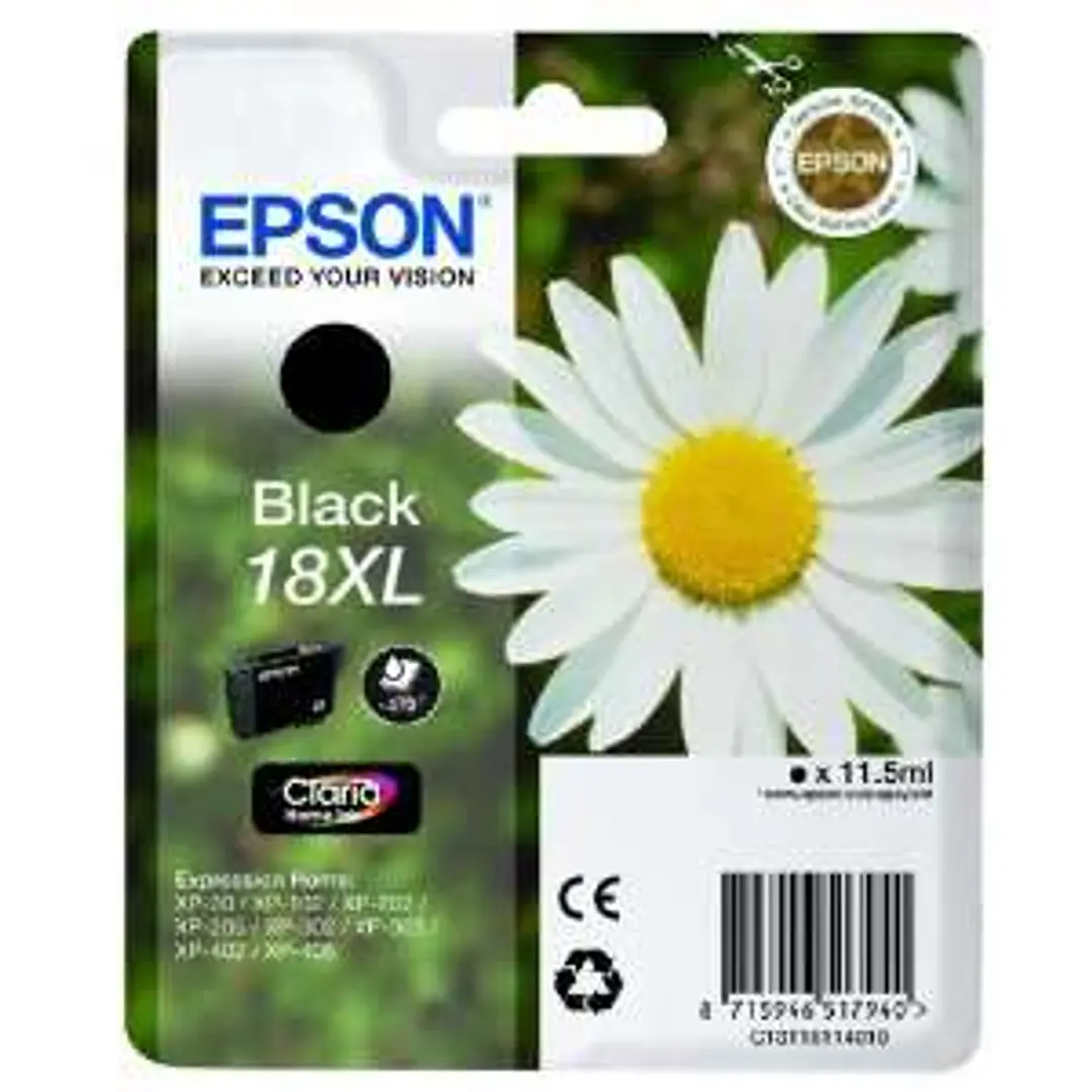 Epson T1811 (18XL) Negro Cartucho de Tinta Original - C13T18114012 1