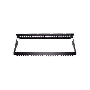 WP Patch Panel de 24 Puertos RJ45 CAT6 UTP - 1U Keystone Modular - Color Negro