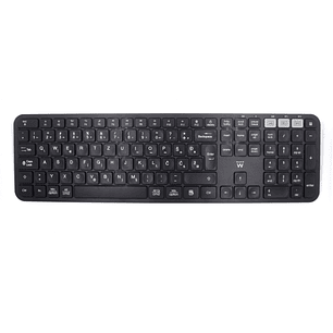 Ewent Teclado Inalambrico - Modo Ahorro de Energia - Disposicion Eslovena QWERTZ SI - 1x Bateria AAA (Incluida) - Alcance hasta 10m - Color Negro