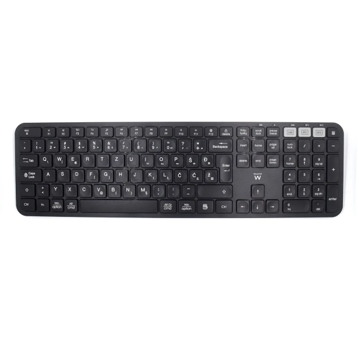 Ewent Teclado Inalambrico - Modo Ahorro de Energia - Disposicion Eslovena QWERTZ SI - 1x Bateria AAA (Incluida) - Alcance hasta 10m - Color Negro 1