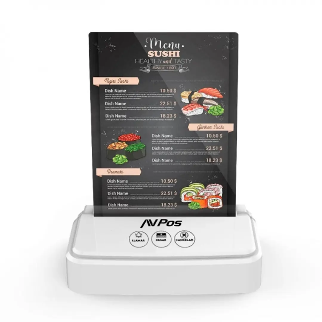 AVPos AVP-AC-3B Avisador de Camareros - 3 Funciones - Soporte Publicitario - Color Blanco 1