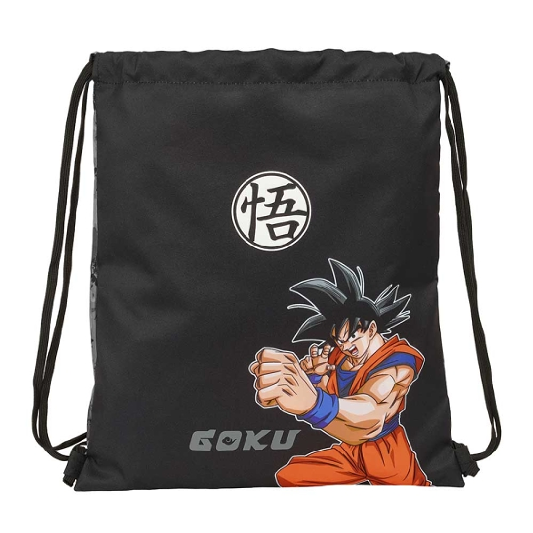 Safta Dragon Ball Saco Plano - Bolsillo con Cremallera - Cierre con Cordones - 5L - Material Practico - Uso Diario - Compacto y Ligero - 350x10x400mm  1