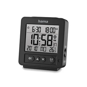 Hama Rhodes Radio Reloj Despertador - Pantalla Digital - Termometro - Funcion de Repeticion de Alarma - 2 Alarmas Configurables - Zona Horaria Ajustab