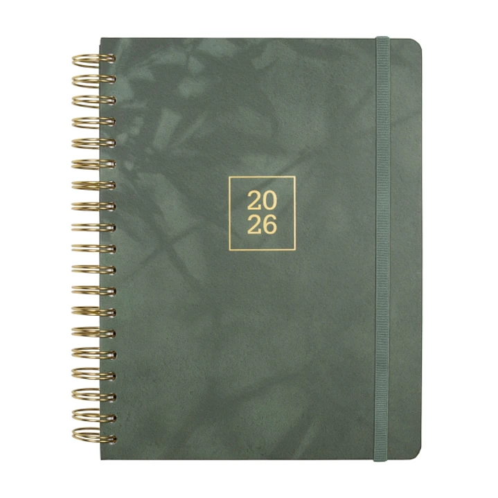 Finocam Optimal Agenda de Espiral Internacional - Anual 2026 - Planificador - Cierre de Goma - Formato B5 - 176x250mm - Semana Vista Horizontal - Colo 1