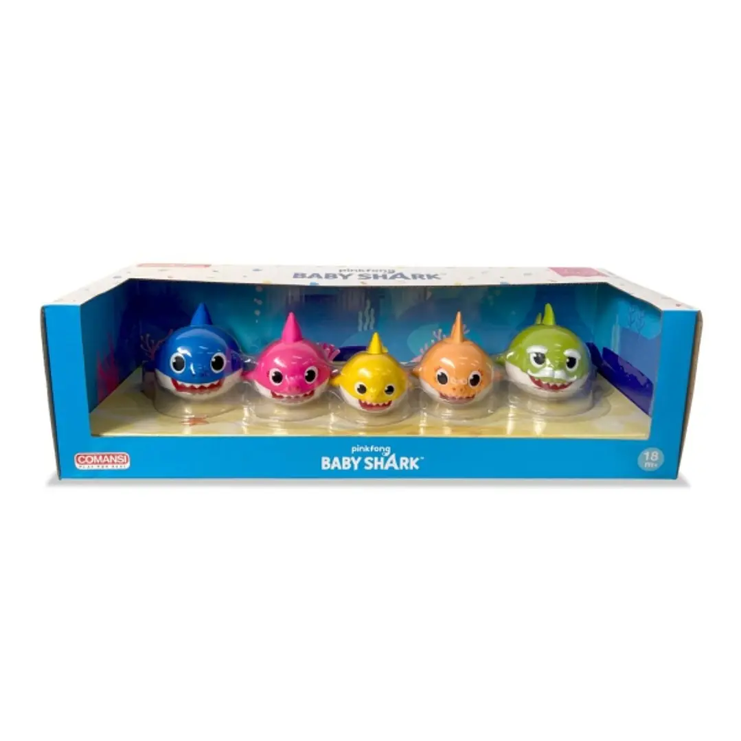 Comansi Set Baby Shark Family - 5 Figuras - Colores Vivos - Inspirado en Canción Infantil 1