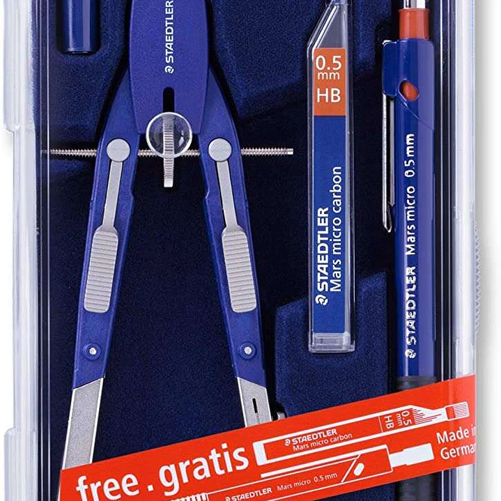 Staedtler Mars 552 Compas de Precision - Diametro Maximo 350mm - Compas de Aiuste Rapido - Patas Articuladas - Aguja Intercambiable - Mina Intercambia 1