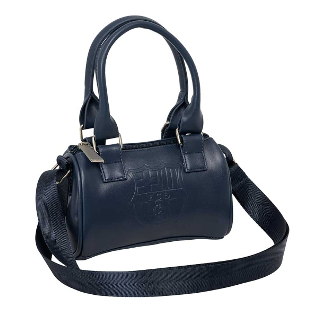Safta F.C.Barcelona Bolso - Cremallera - Interior Forrado - Asas y Bandolera Ajustables - 1.20L - Ideal para Uso Diario - 160x75x100mm - Color Azul Ma 1