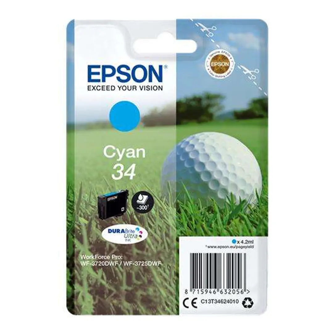 Epson T3462 (34) Cyan Cartucho de Tinta Original - C13T34624010 1