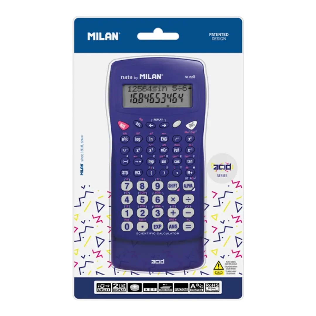 Milan Acid M228 Calculadora Cientifica - Blister - Color Azul 1