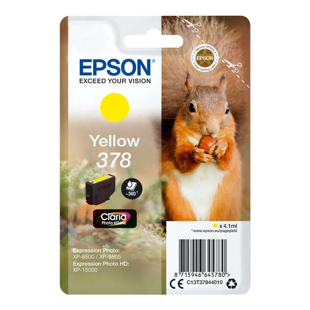 Epson 378 Amarillo Cartucho de Tinta Original - C13T37844010 1