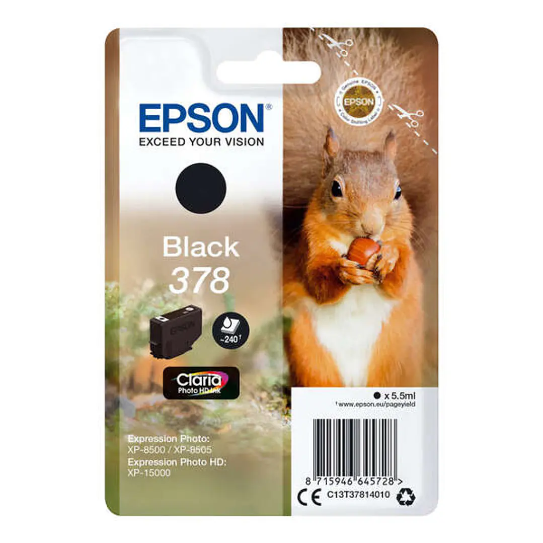 Epson 378 Negro Cartucho de Tinta Original - C13T37814010 1
