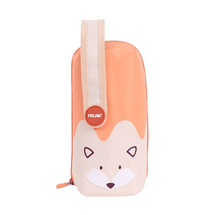 Milan Fun Animals Pack de 4 Estuches con Contenido de Serie - Contenido: Goma de Borrar, 2 Sacapuntas, Lapiz, 1 Boligrafo Sway Azul y 2 Boligrafos P1 